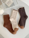 Cute Polka Dots Ruffle Crew Socks 6W8FSO546