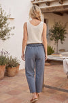 Scuba Raw Edge Detail Barrel Pants