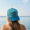 Just Here For The Lake Foam Trucker - Teal/Blue