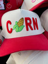 Corn Hat | Red + Natural Cotton