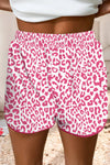 Leopard Elastic Waist Lace-up Casual Short