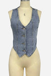 Button-Front V-Neck Vest