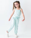 Tween Girls Vintage Aqua Stripe Terry Knit Tie Tank