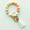 Bangle Keychain | Silicone Wristlet Key Ring | Bead Bracelet