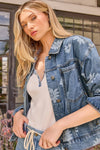 Floral Printed Denim Jacket
