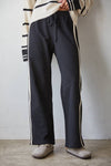 L8552 | Knit Cotton French Terry Side Contrast Trim Pants