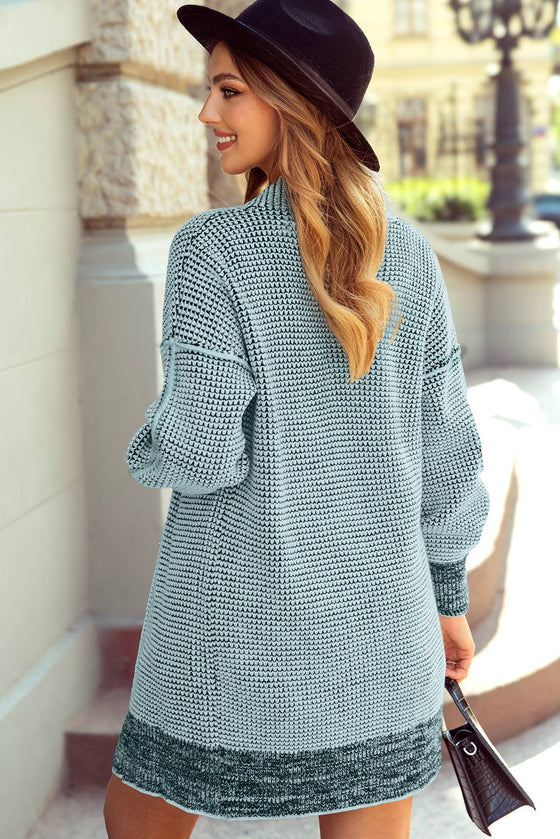 Plaid Knitted Long Open Front Cardigan - 8 Colors