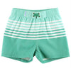 Boys Ocean Teal Stripe Swim Trunks