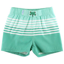  Boys Ocean Teal Stripe Swim Trunks