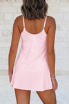 Solid Color Tunic Tank Dress Athletic Shorts Two Piece S-4X