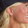 Gold Pearl Huggie Earrings