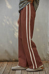 L8552 | Knit Cotton French Terry Side Contrast Trim Pants