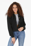 WASHED DENIM TENCEL BUTTON- FRONT JACKET