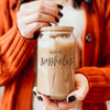 Glass Heat Resistant Coffee Cup w/Bamboo Lid