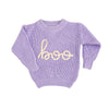 Boo Purple SWEATER Solid Knit Halloween Toddler Kids Top