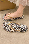 Sleek Straps Leopard Contrast Flip Flops