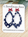 Navy Patriotic Star Teardrop Earrings