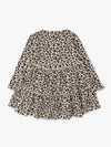 Girls Classic Leopard Knit Ruffle Tiered Tunic Top