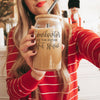 Glass Heat Resistant Coffee Cup w/Bamboo Lid