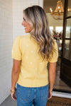 LAS Elegant Polka Dot Bubble Short Sleeve Sweater (S-XL)