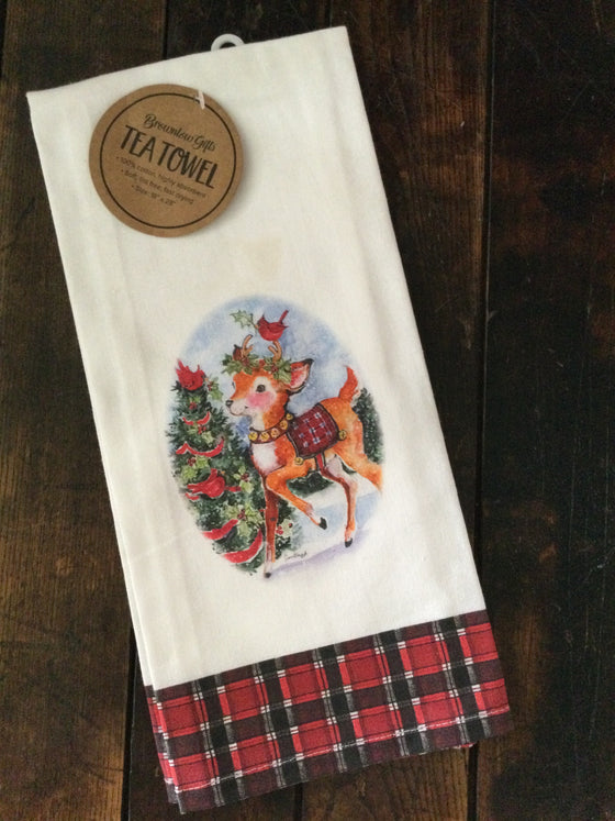 Christmas Reindeer Tea Towel
