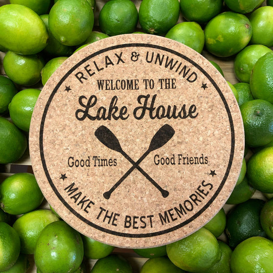 Lake Cork Trivet Hot Pad - Welcome to the Lake House