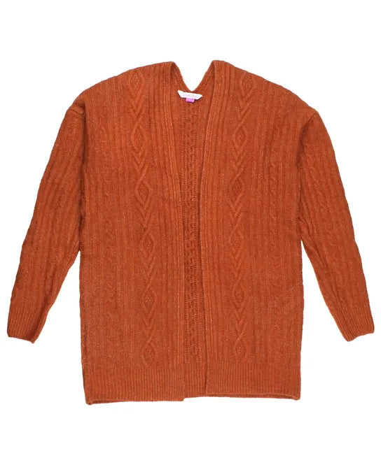 RuffleButts Cozy Sweater Knit Open Cardigan - Womens