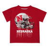 University of Nebraska Dripping Football Helmet T-Shirt