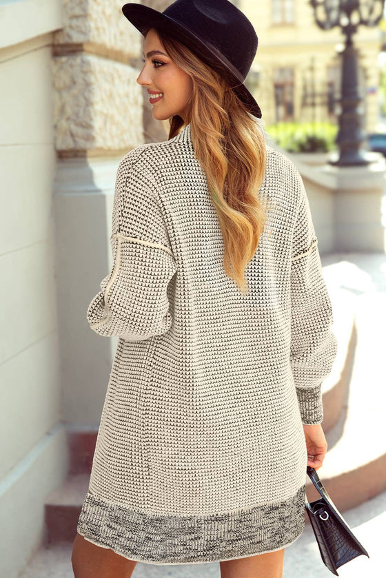 Plaid Knitted Long Open Front Cardigan - 8 Colors
