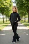 Black Girls stretchy active set.  (Fitted) GLP081909-AMY