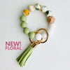 Bangle Keychain | Silicone Wristlet Key Ring | Bead Bracelet
