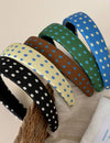 Retro Polka Dots Print Wide Headband MK2PPIM6W6HBD74