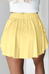 Drawstring Elastic Waistband Lined Tennis Skorts