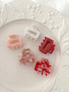 Acetate Rectangle Shape Hair Clips (DELANEY-RED)