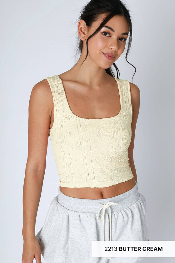 NS8396 - Double Lace Square Crop Top