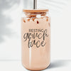 Glass Heat Resistant Coffee Cup w/Bamboo Lid