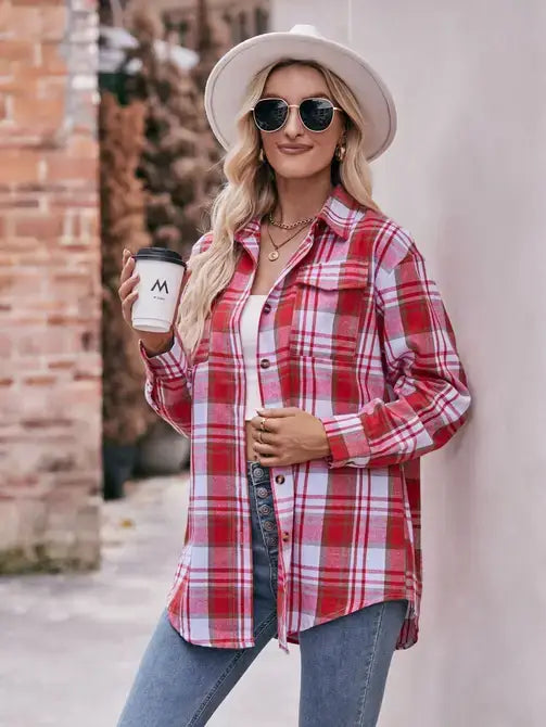 Casual Fashion Oversized Loose Plaid Shir