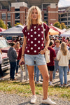 Gameday Polka Dot Sleeveless Knit Top