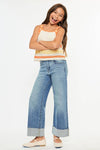 YOUTH HIGH RISE CROP WIDE JEANS