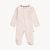 PINK STRIPE ORGANIC COTTON FOOTIE