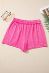 Mineral Washed Drawstring Waist Raw Cut Shorts