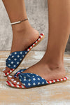 Stars and Stripes Cute Bow Knot Flat Slippers