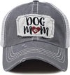 Patch Mesh Baseball Hat (Dog MOM - Grey)