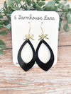 Black Glitter Dangle Earrings: Game Day School Spirit Jewelry
