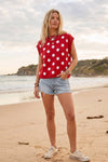 Gameday Polka Dot Sleeveless Knit Top