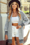 Plaid Knitted Long Open Front Cardigan - 8 Colors