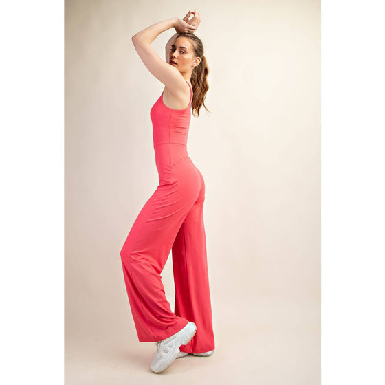 RECYCLED BUTTER WIDE LEG JUMPSUIT