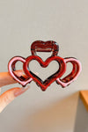 Valentine's Day Gifts Heart Design Contrasted Hair Claw Clip