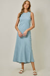 Bias Cut Draping Tencel Midi Dress