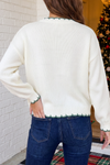 LAS Christmas Tree Plaid Ribbon Stitched Sweater (S-XL)